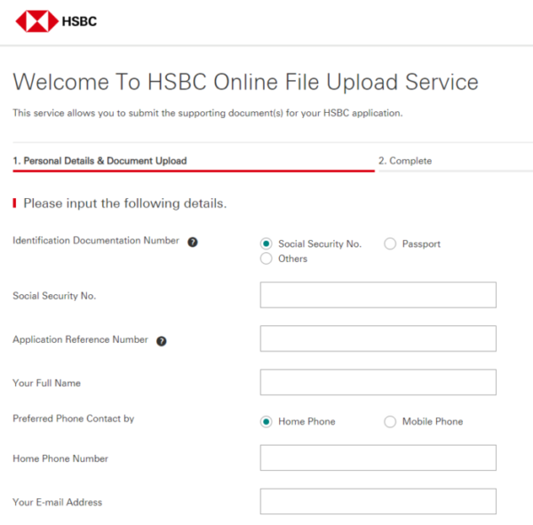 hsbc personal loan application online