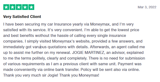moneymax philippines review - car insurance customer service review