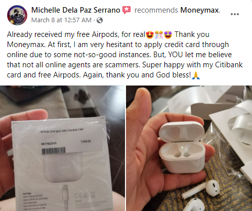 moneymax philippines review - airpods promo customer feedback
