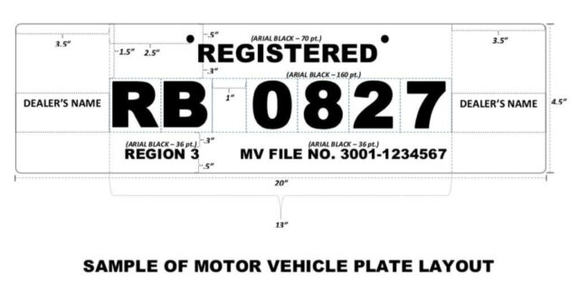 LTO plate number - temporary plate format