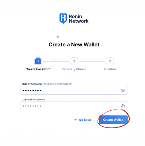 what is ronin wallet - create a new wallet