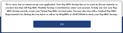 how to withdraw Pag-IBIG contribution - sample of feedback message