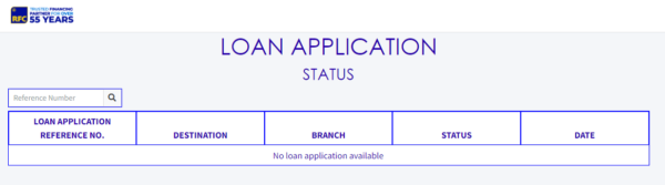 how to check rfc loan application status