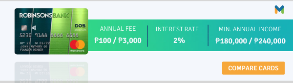 credit cards with no annual fee - robinsons bank dos
