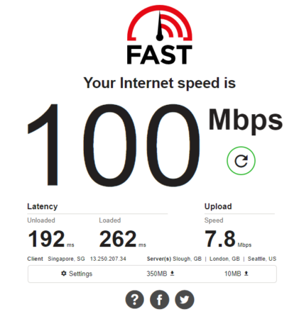 internet connection test - www.fast.com