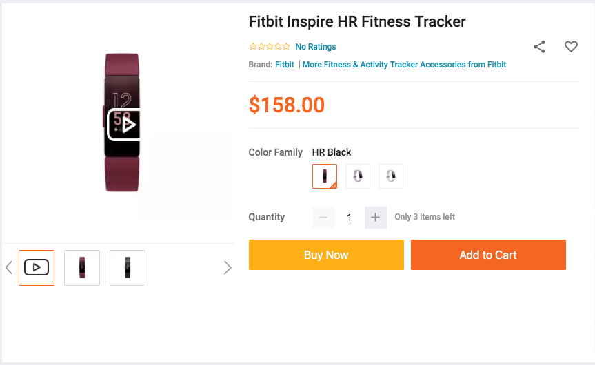 Fibit Inspire HR tracker on lazada